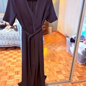 Elegant Black Wrap Maternity Jumpsuit